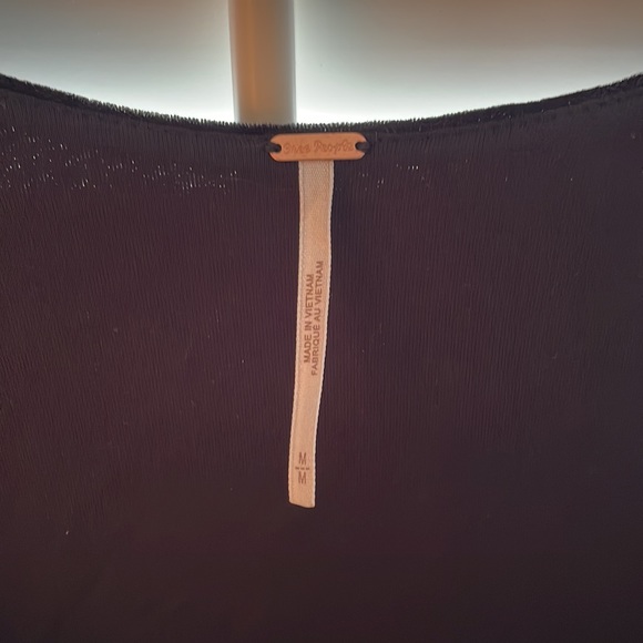 Free People Black Velvet Blouse M - Picture 3 of 3